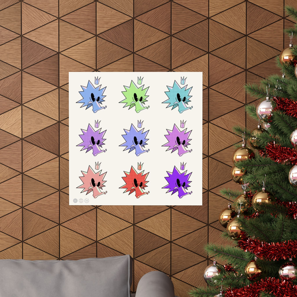 JuiceBoxClub Presents: "I Think I'm Seeing Things" Colorful Grid Matte Collage Poster