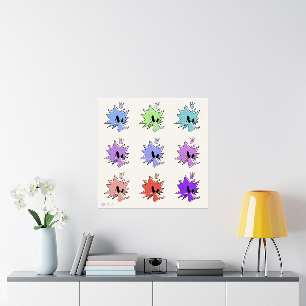 JuiceBoxClub Presents: "I Think I'm Seeing Things" Colorful Grid Matte Collage Poster