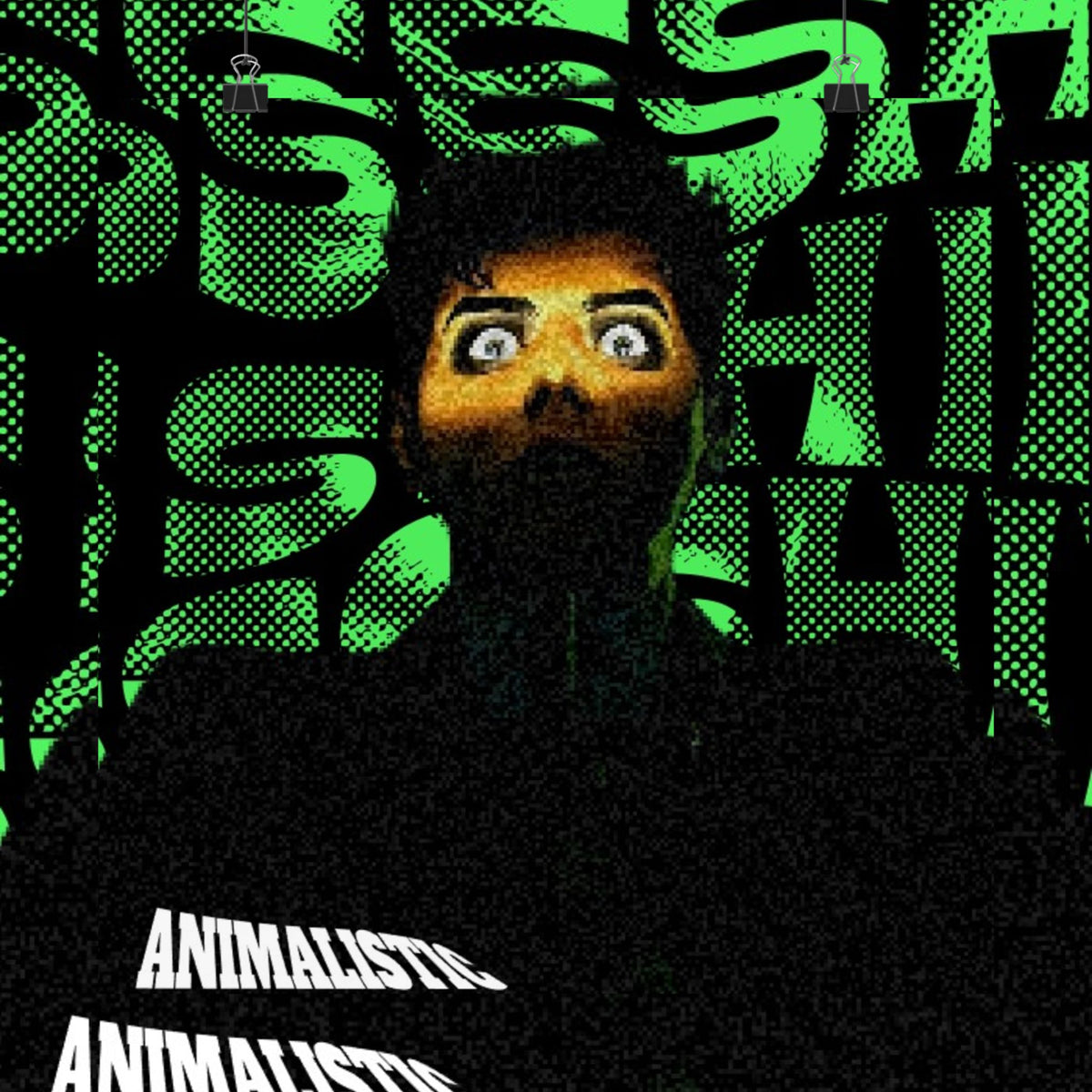 JuiceBoxClub Presents: "Animalistic" Pop Art Matte Vertical Poster | Green Halftone Background