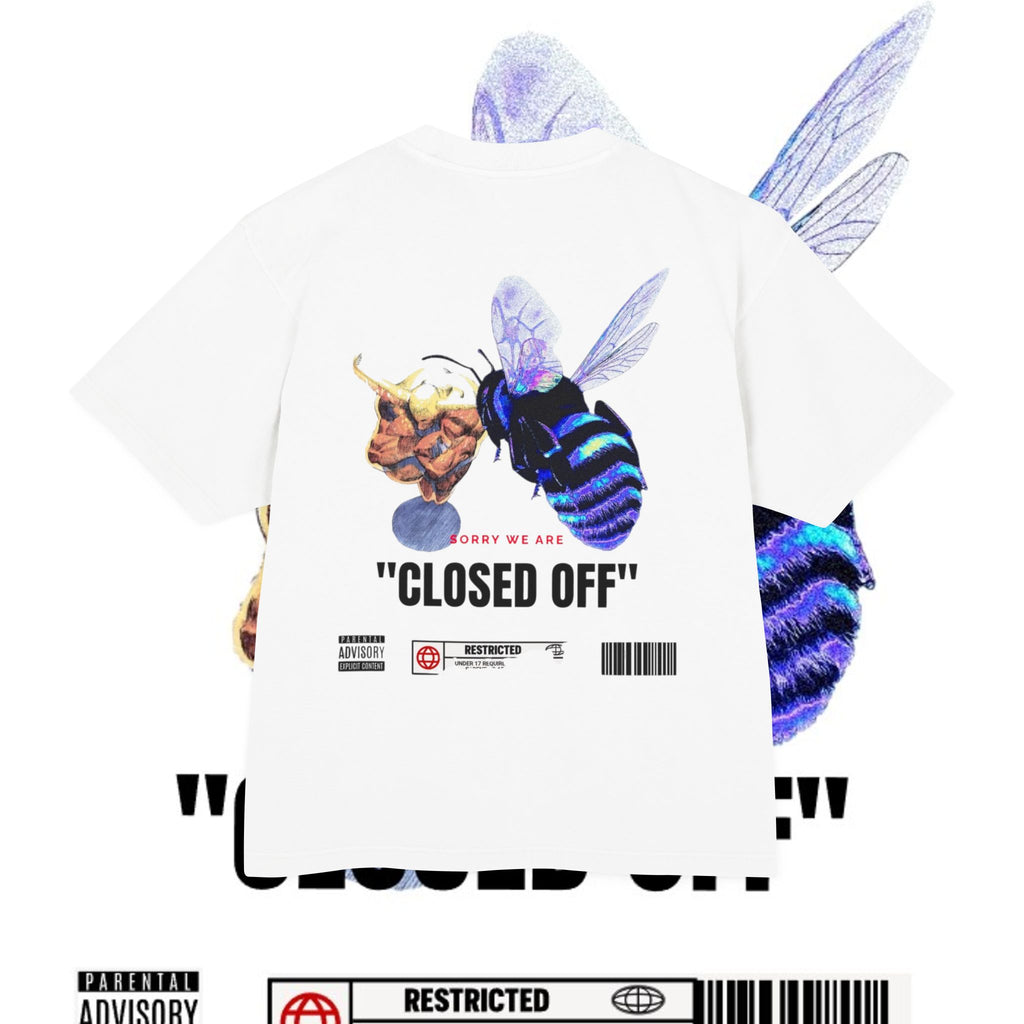 JuiceBoxClub Presents "Closed Off" T-Shirt | Graphic Bee Chest and Back Print