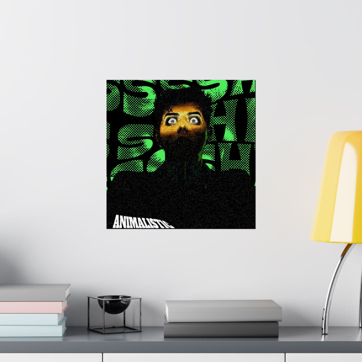 JuiceBoxClub Presents: "Animalistic" Pop Art Matte Vertical Poster | Green Halftone Background