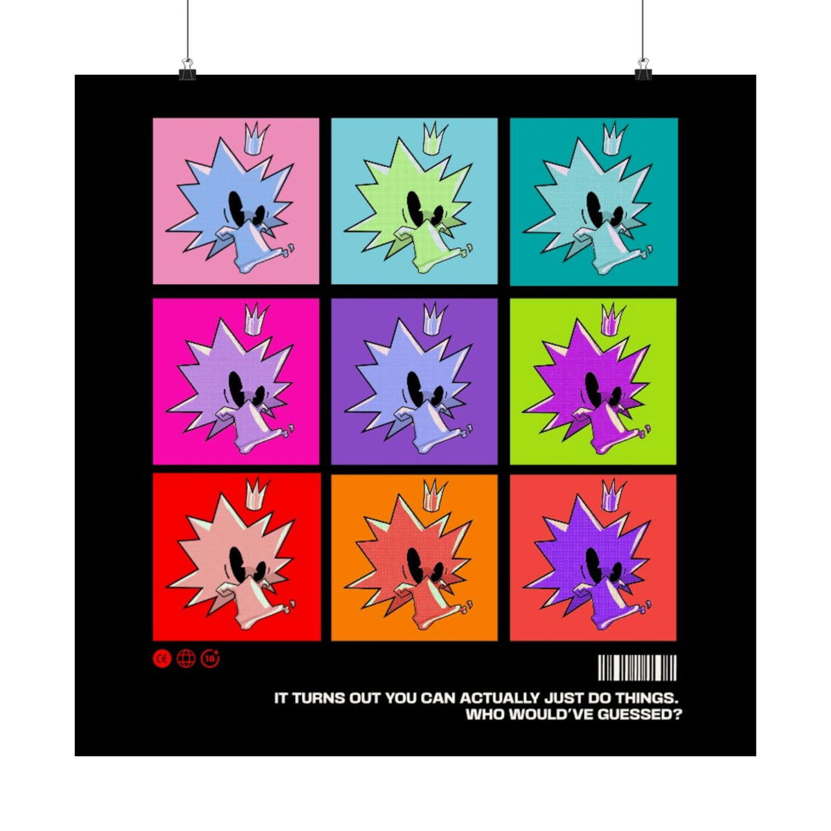 JuiceBoxClub Presents: "Who Would've Guessed?" BCK |Colorful Grid Square Matte Collage Poster