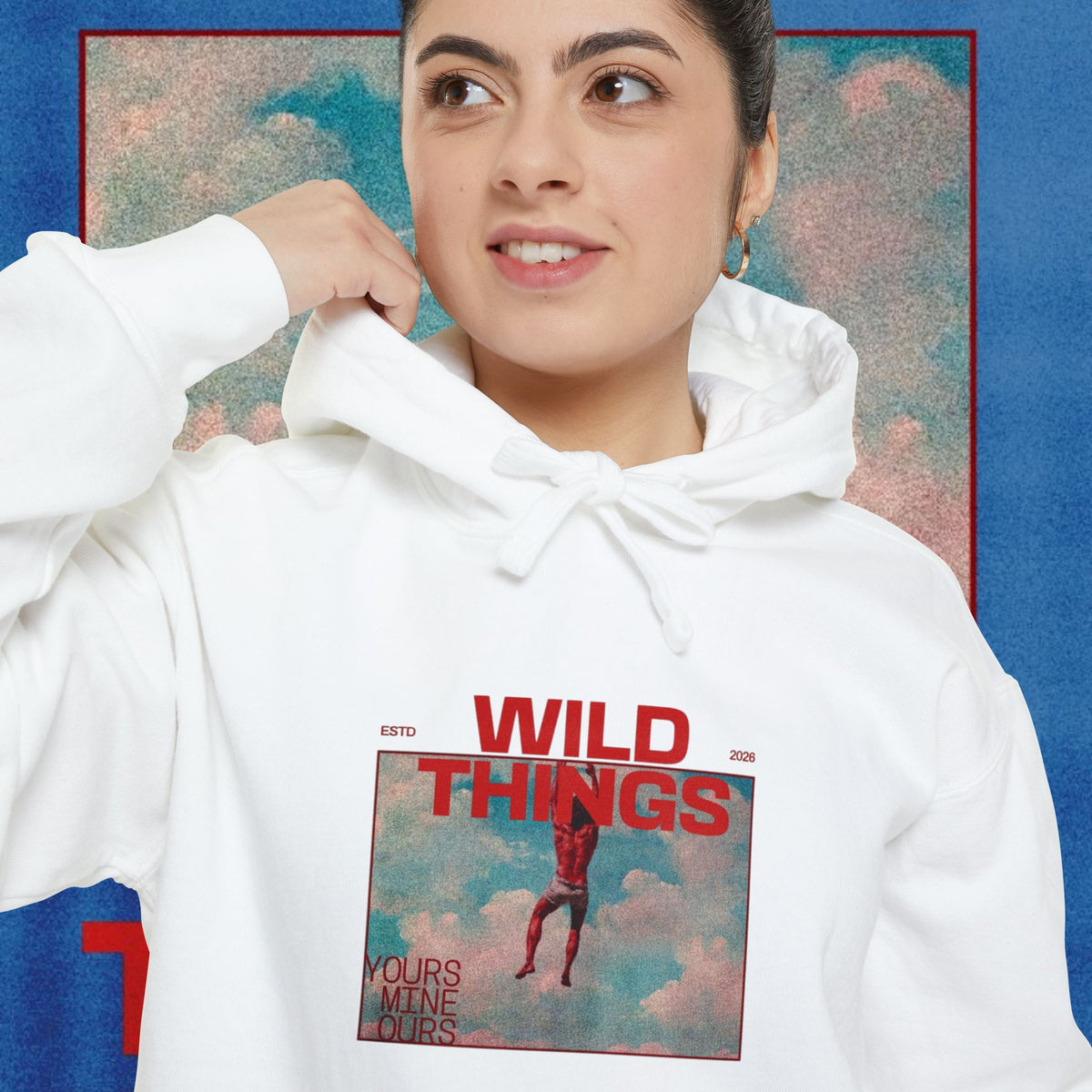 JuiceBoxClub Presents: "Wild Things" graphic Hoodie | vintage sky collage