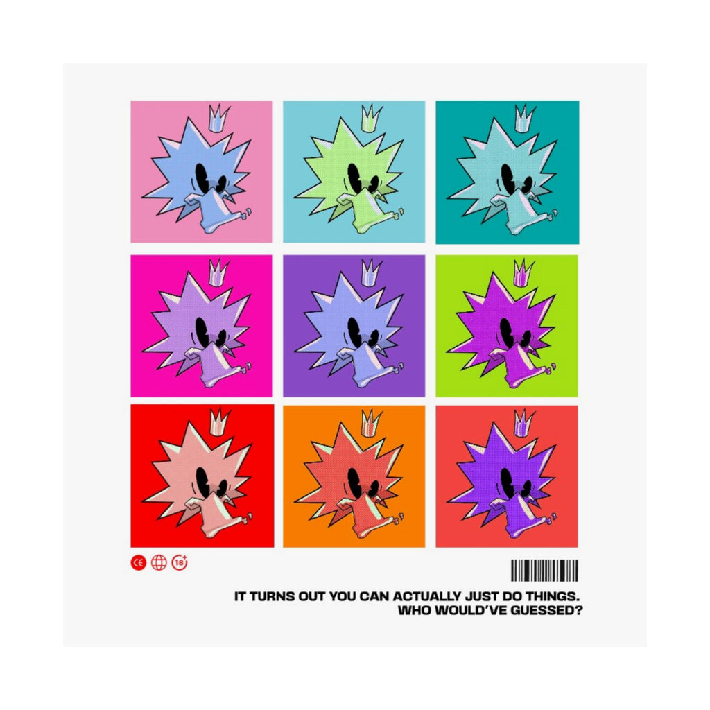 JuiceBoxClub Presents: "Who Would've Guessed?" WHT |Colorful Grid Square Matte Collage Poster
