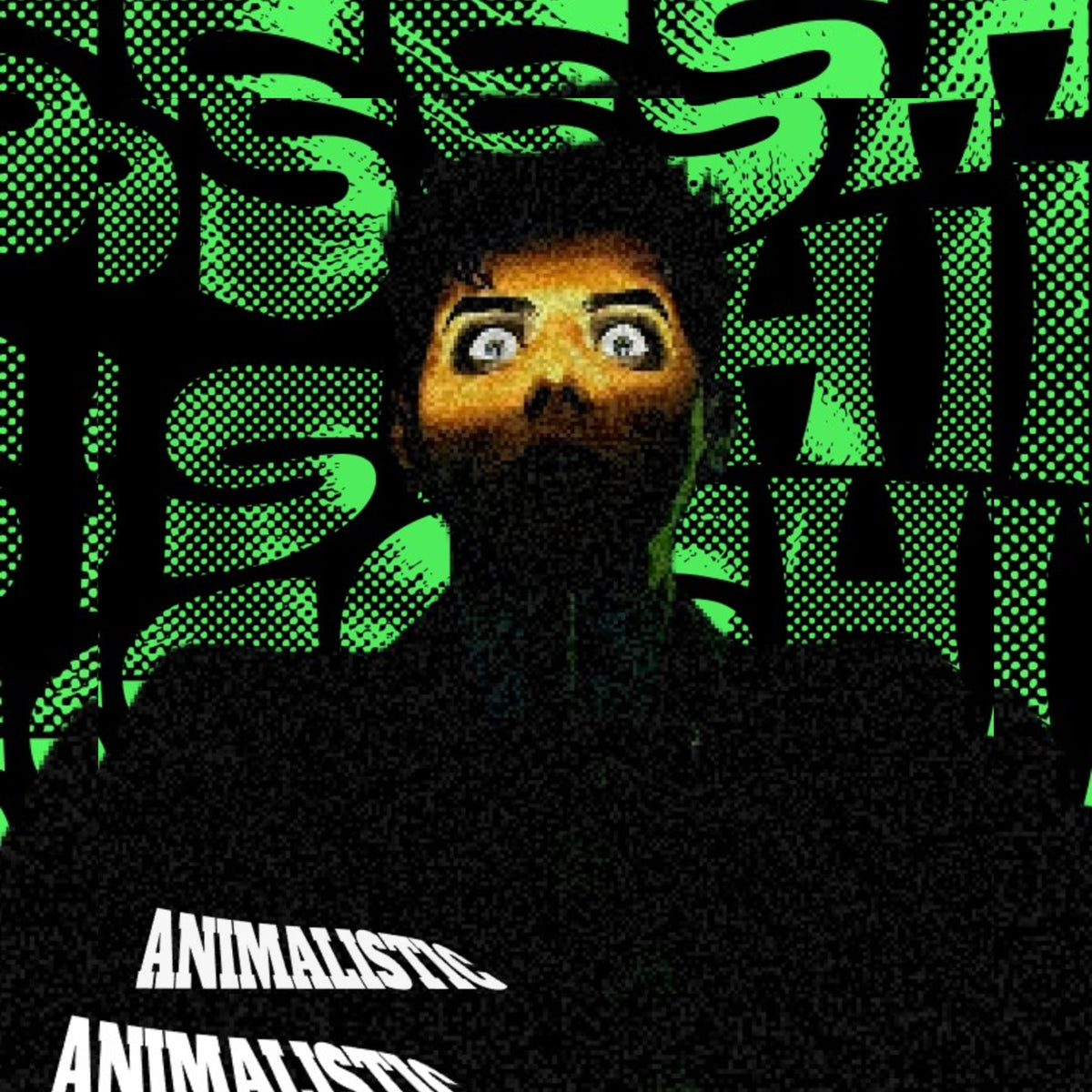 JuiceBoxClub Presents: "Animalistic" Pop Art Matte Vertical Poster | Green Halftone Background