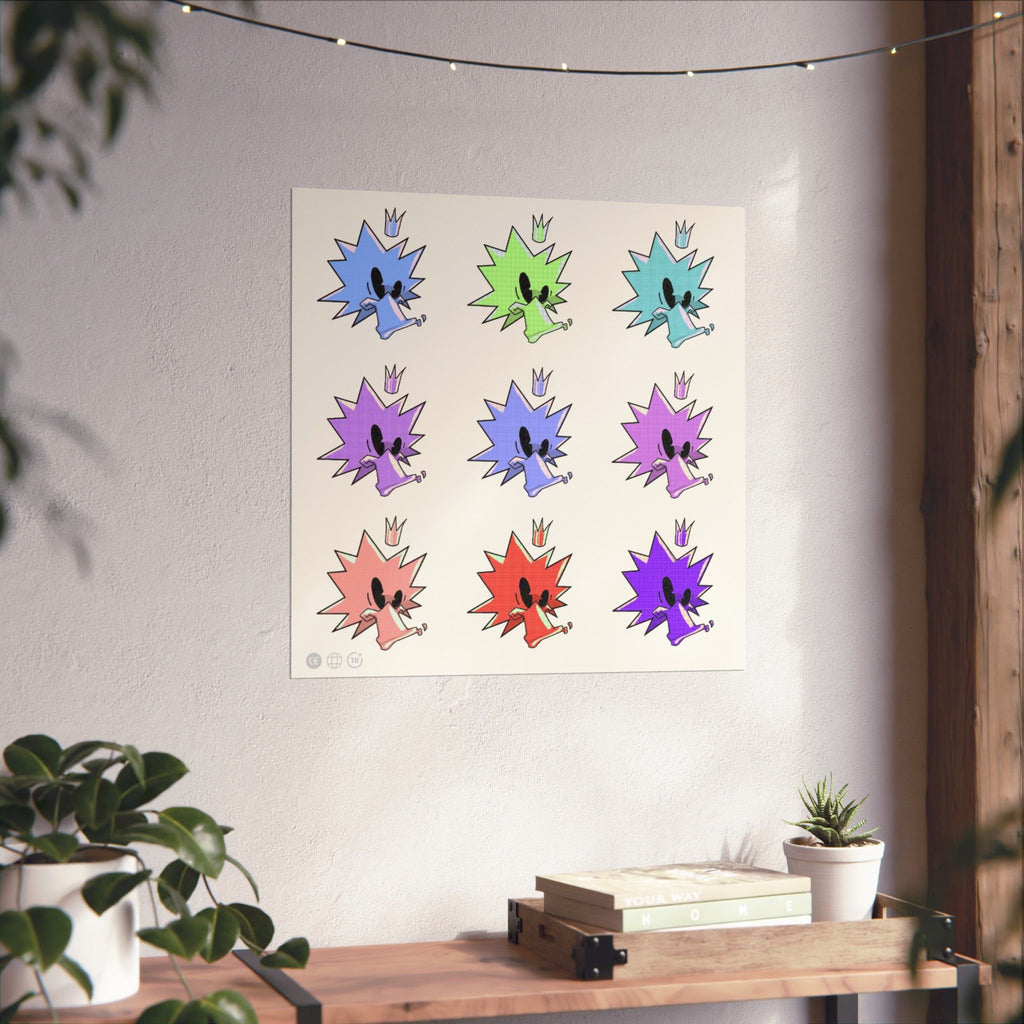 JuiceBoxClub Presents: "I Think I'm Seeing Things" Colorful Grid Matte Collage Poster