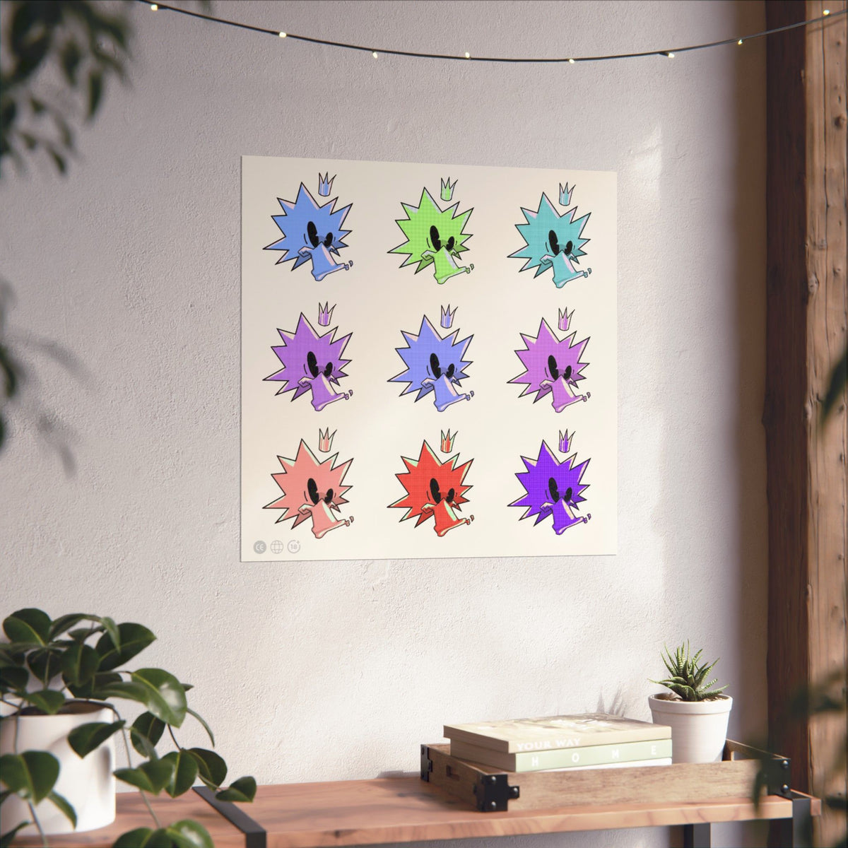 JuiceBoxClub Presents: "I Think I'm Seeing Things" Colorful Grid Matte Collage Poster