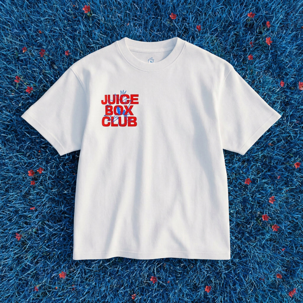 JuiceBoxClub Presents: "R x B" Graphic Tee | Retro Logo Chest & Back Print