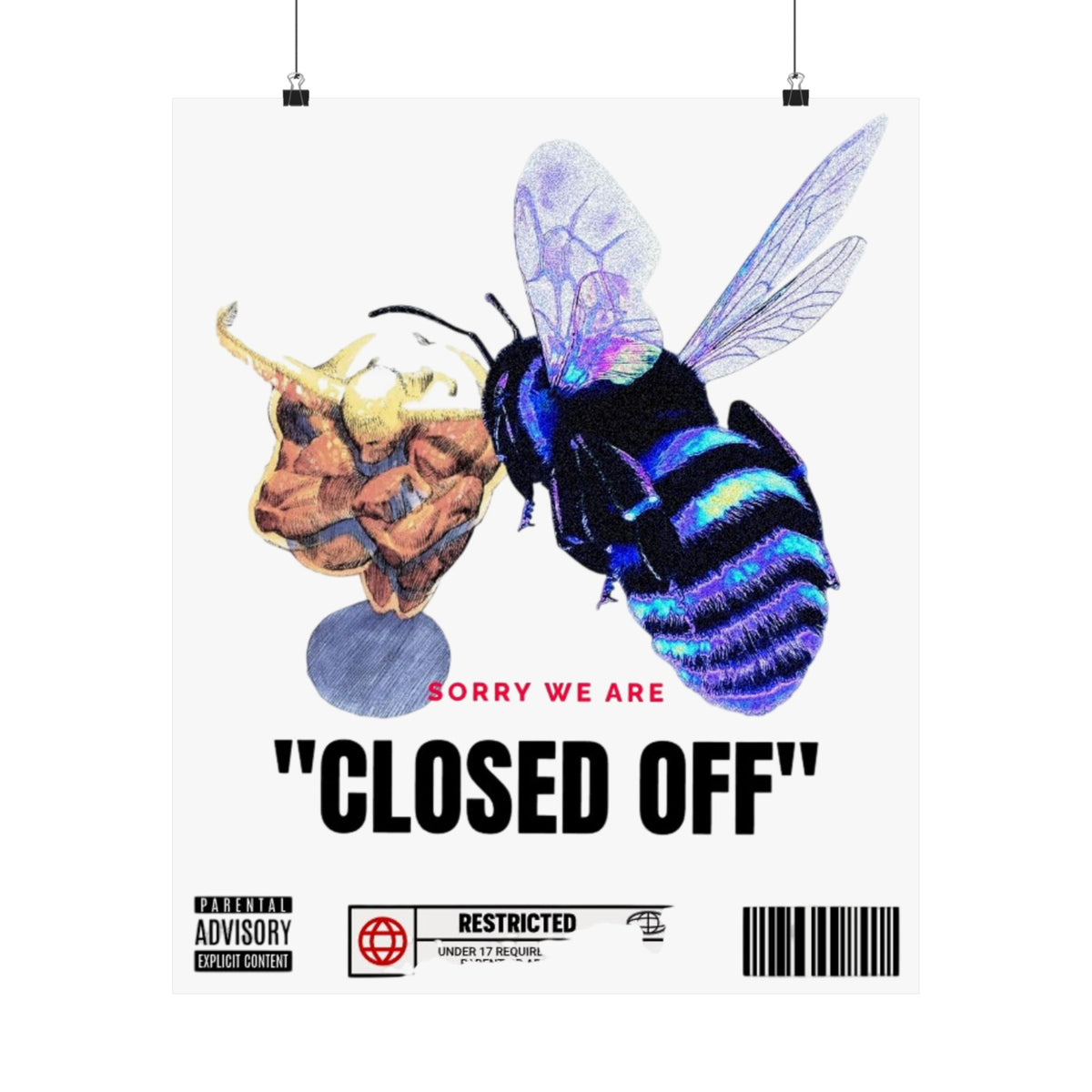 Matte Poster — “Closed Off” Bee Art Print