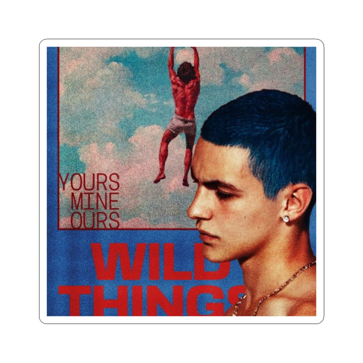Wild Things album art Sticker | Kiss-cut vinyl sticker, retro portrait design