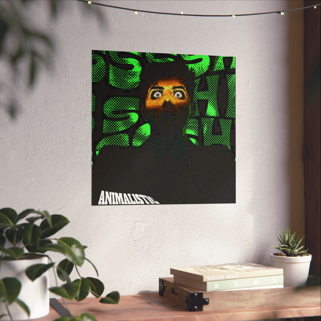 JuiceBoxClub Presents: "Animalistic" Pop Art Matte Vertical Poster | Green Halftone Background