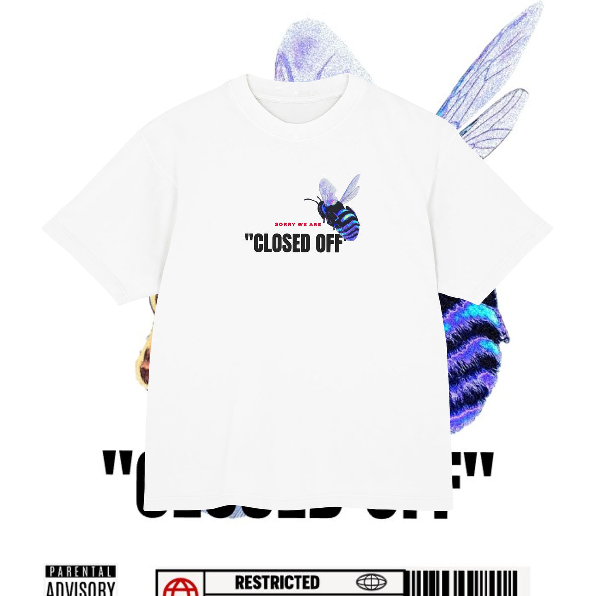 JuiceBoxClub Presents "Closed Off" T-Shirt | Graphic Bee Chest and Back Print