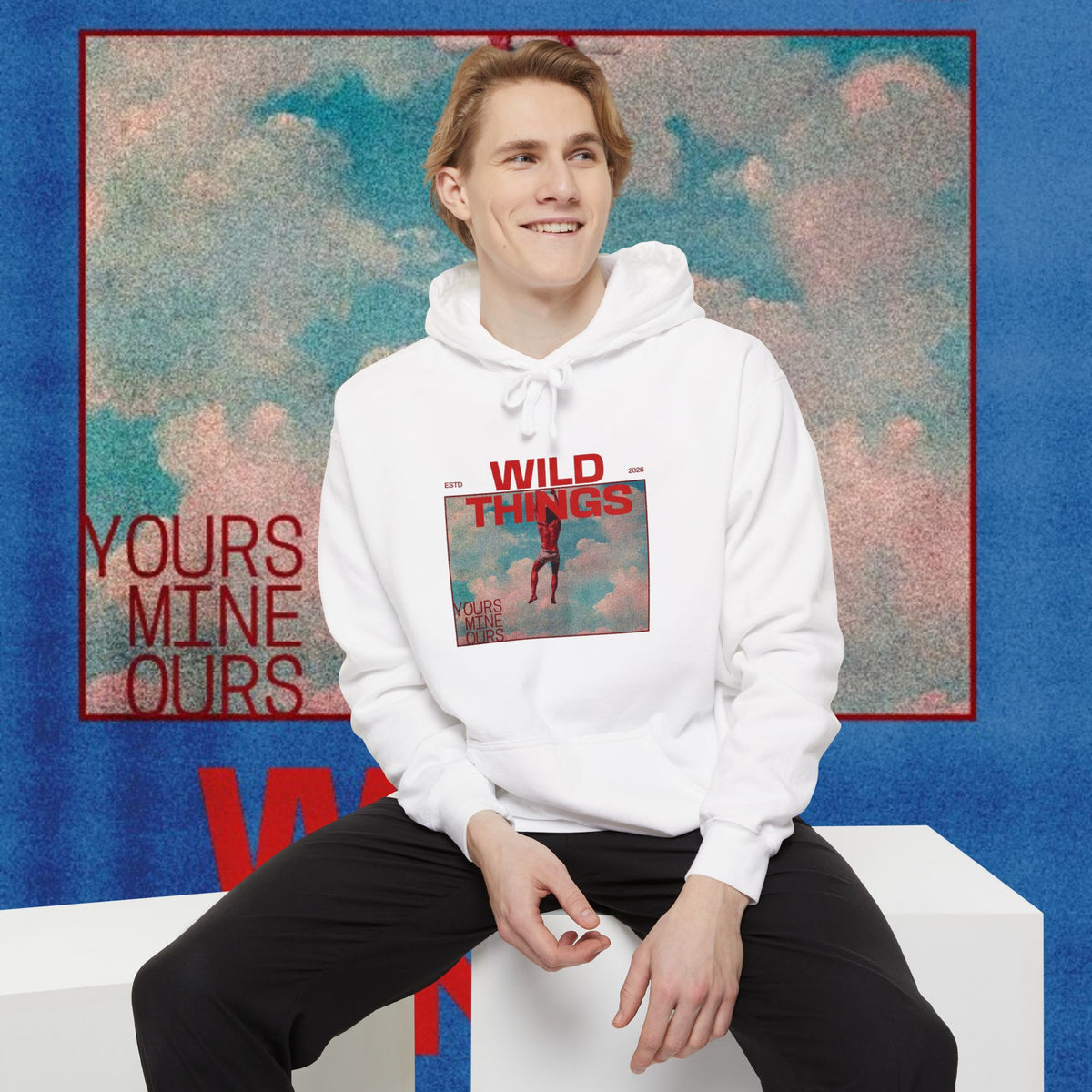 JuiceBoxClub Presents: "Wild Things" graphic Hoodie | vintage sky collage