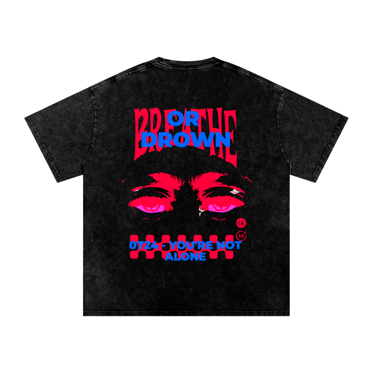 JuiceBoxClub Presents: "Breathe or Drown" Graphic Tee | Snow Washed Oversized Cotton T-Shirt